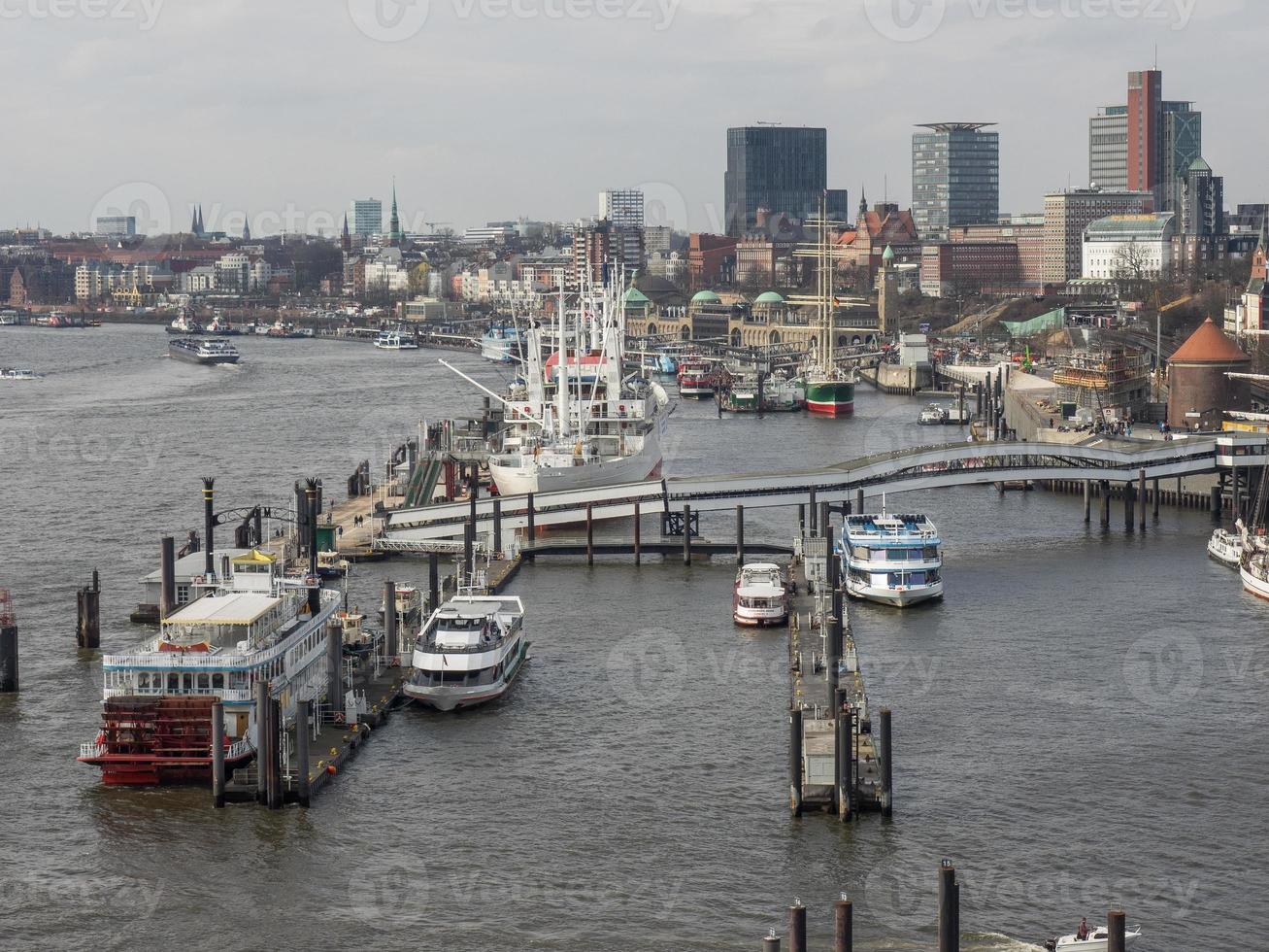 the city of Hamburg at the river elbe photo