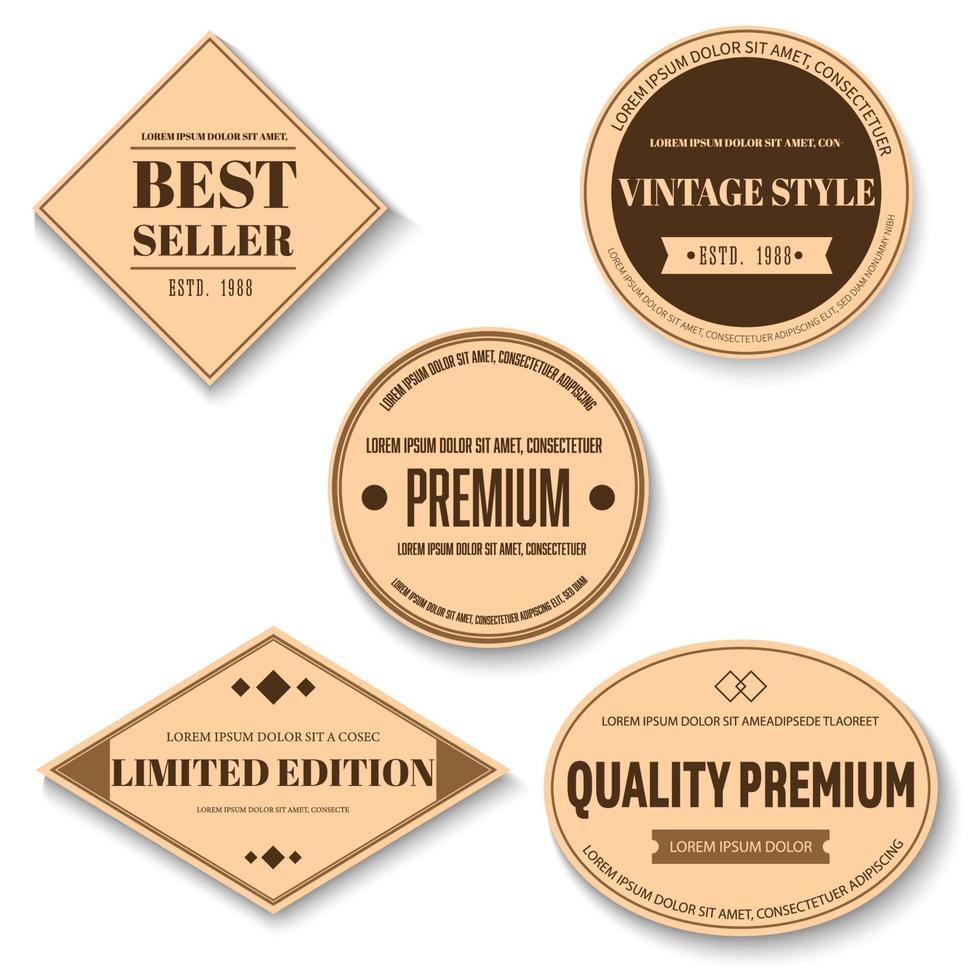 Vector set retro vintage label and badge.