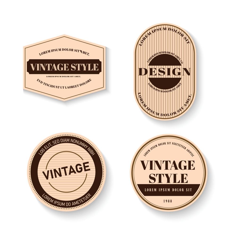 Vector set label vintage and frame.