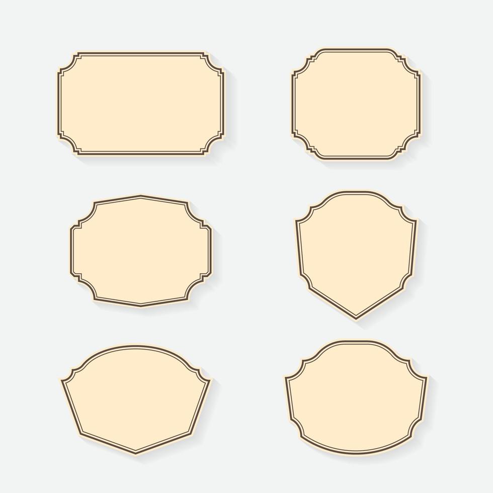 Vector set of vintage label template design.