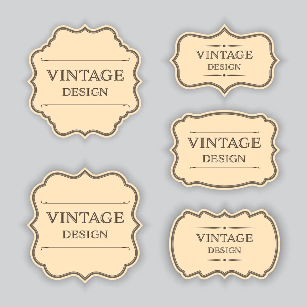 Vector set vintage label and frame for banner design.