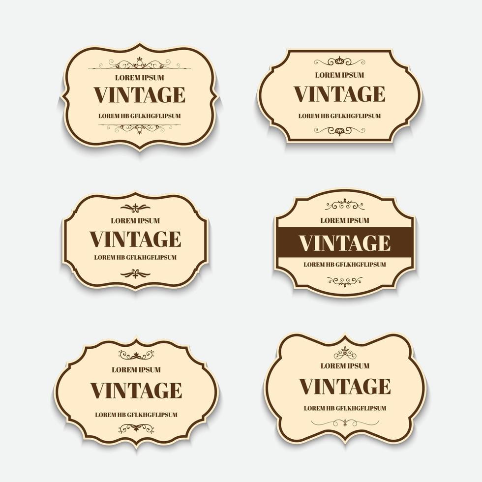 Vector vintage label and frame design element.