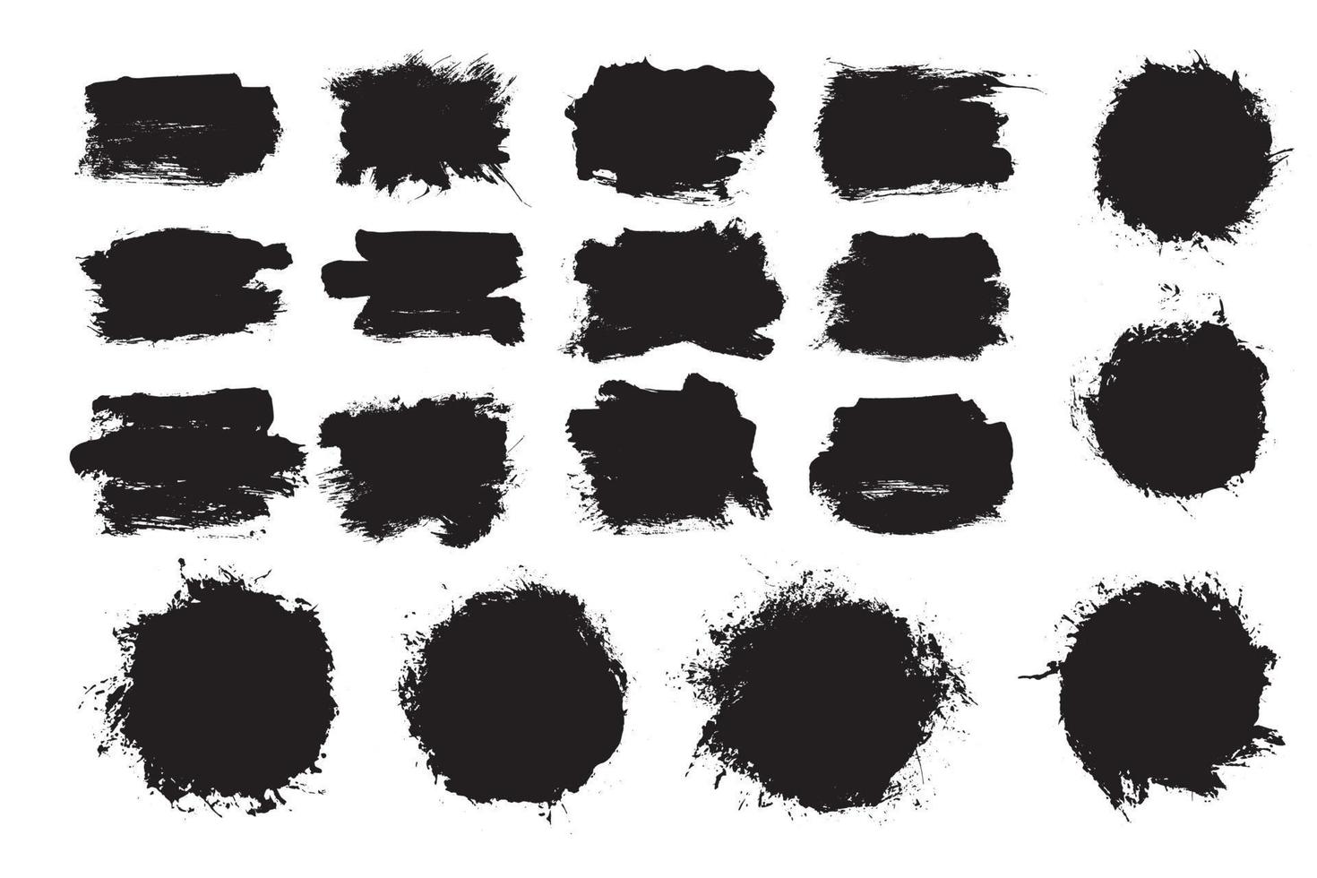 cuadros de texto de rayas de pintura negra de grunge vectorial para banner. vector