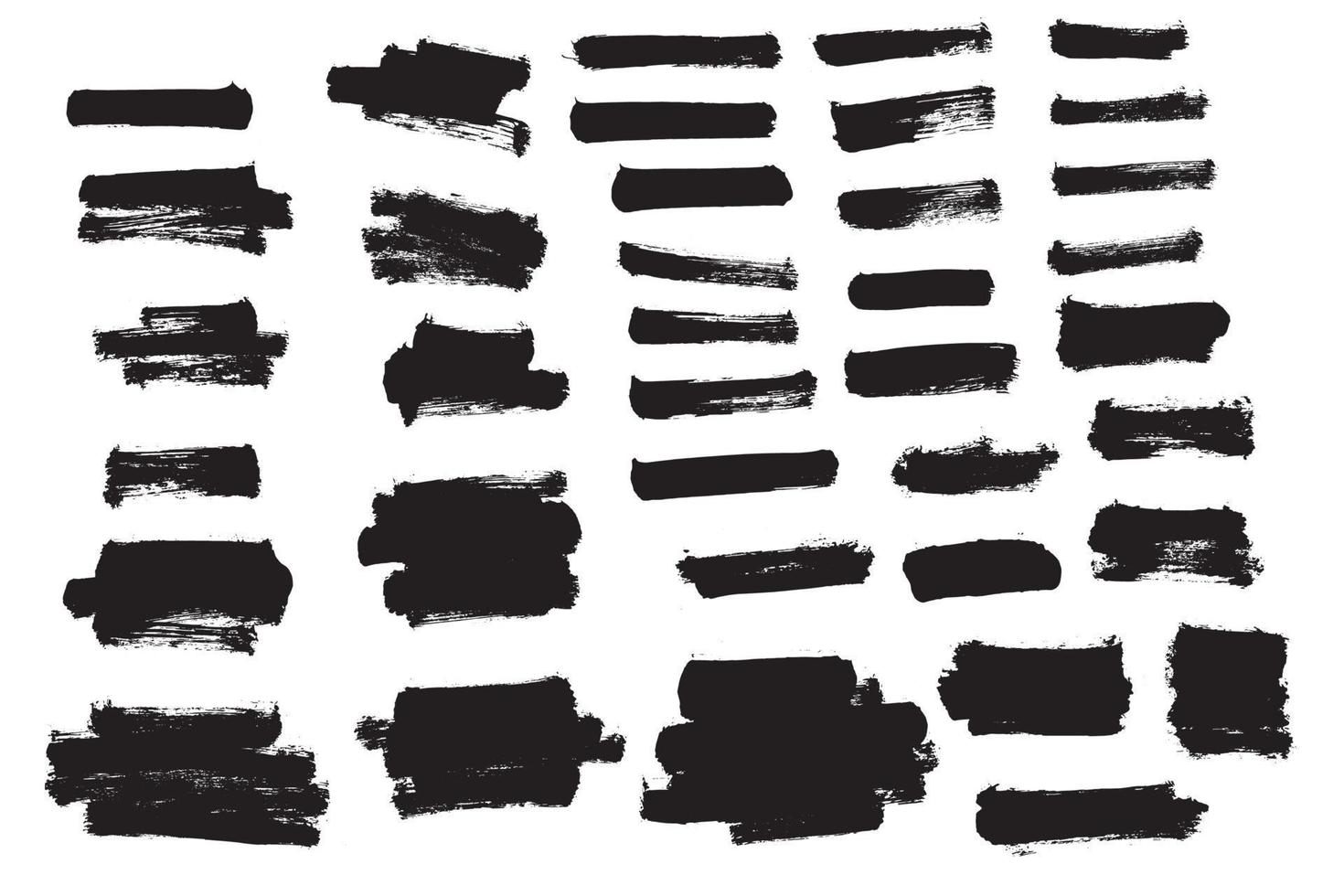 conjunto de vectores cuadros de texto de trazo de pincel grunge. elemento de diseño de pincel grunge.