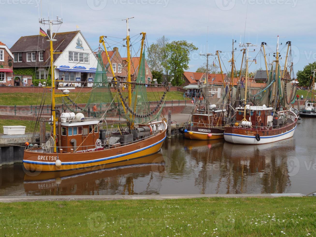 the harbor of Greetsiel in germany photo