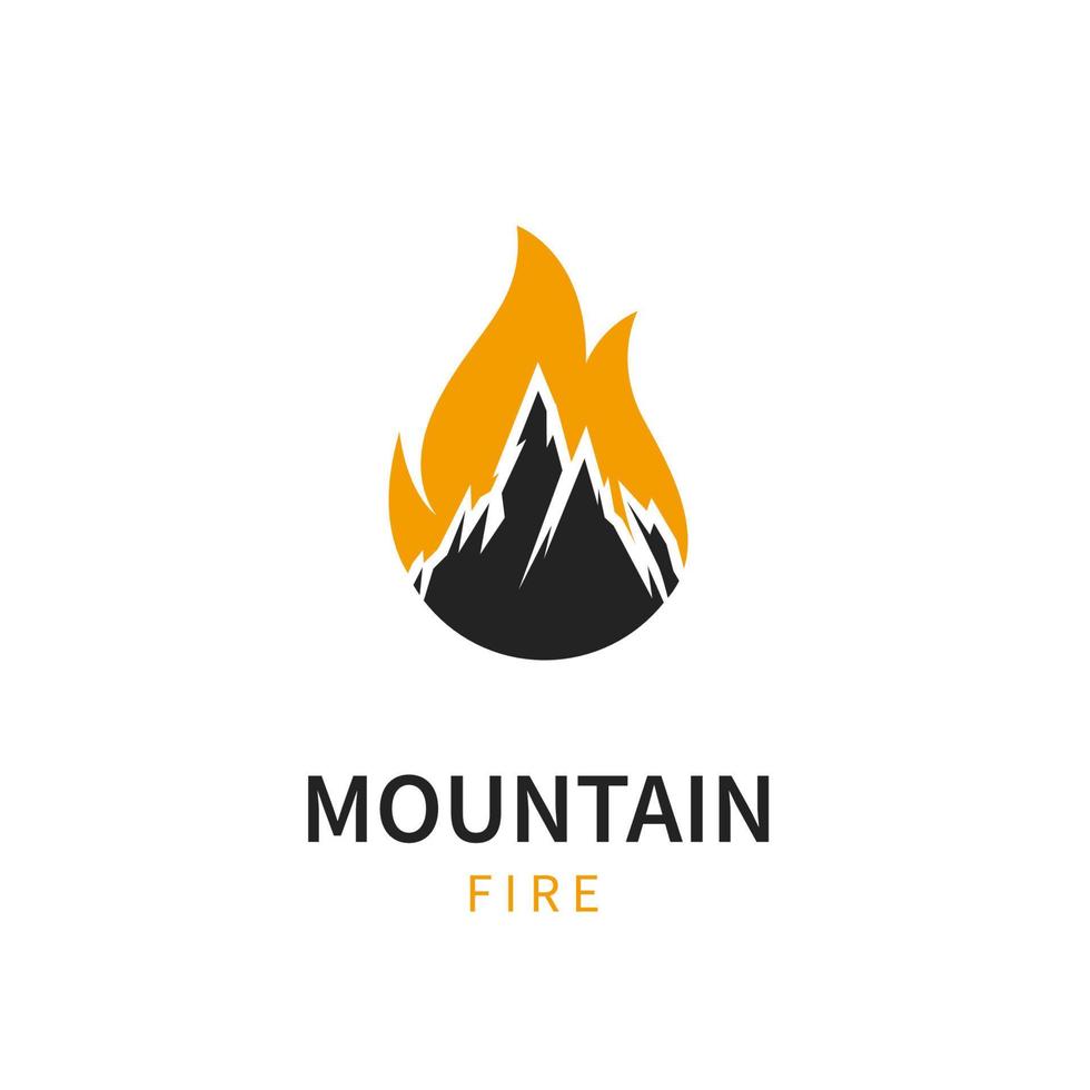 mountain logo. illustration mountain  with fire symbol icon vector