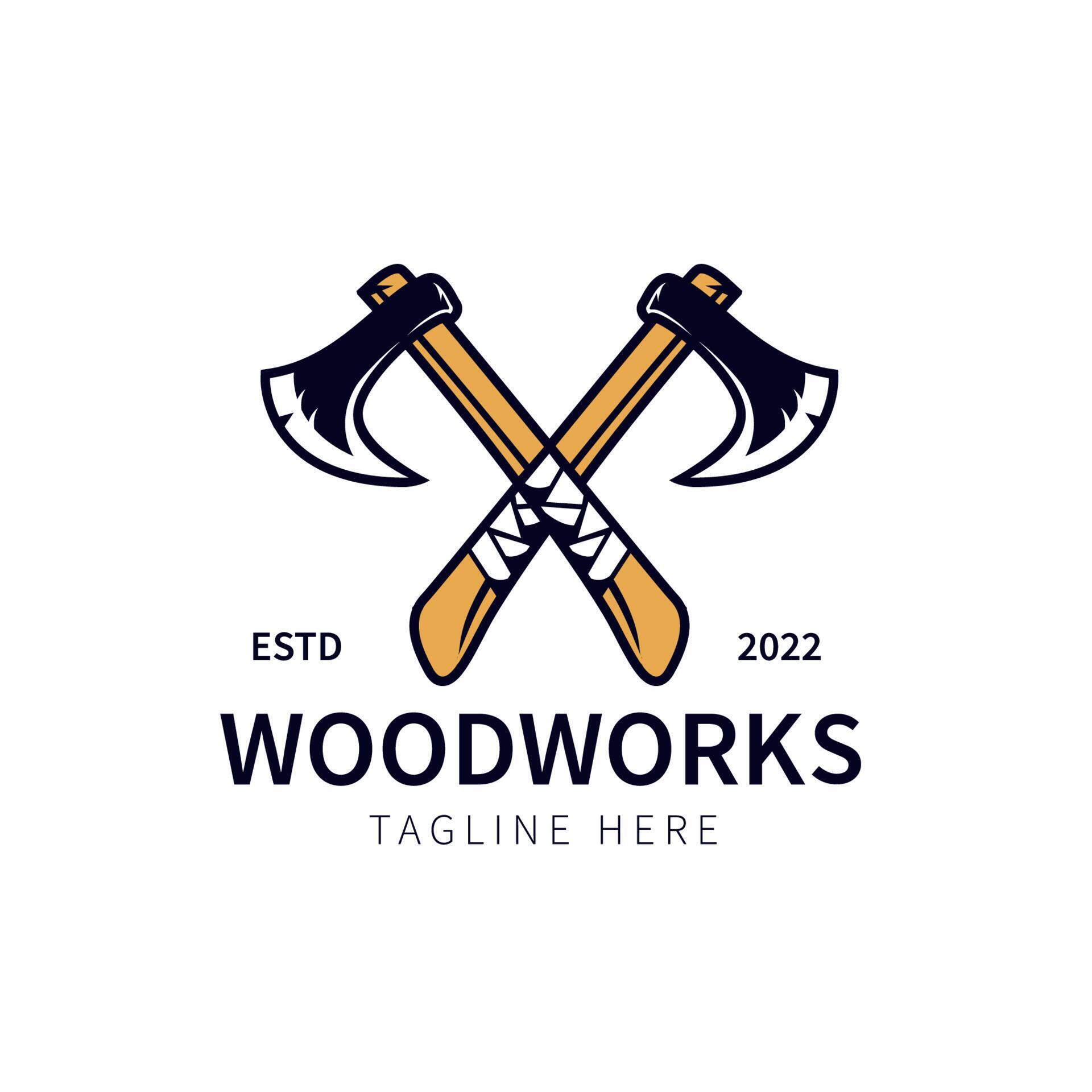 axes logo illustration of a simple axe crossed 7754222 Vector Art at