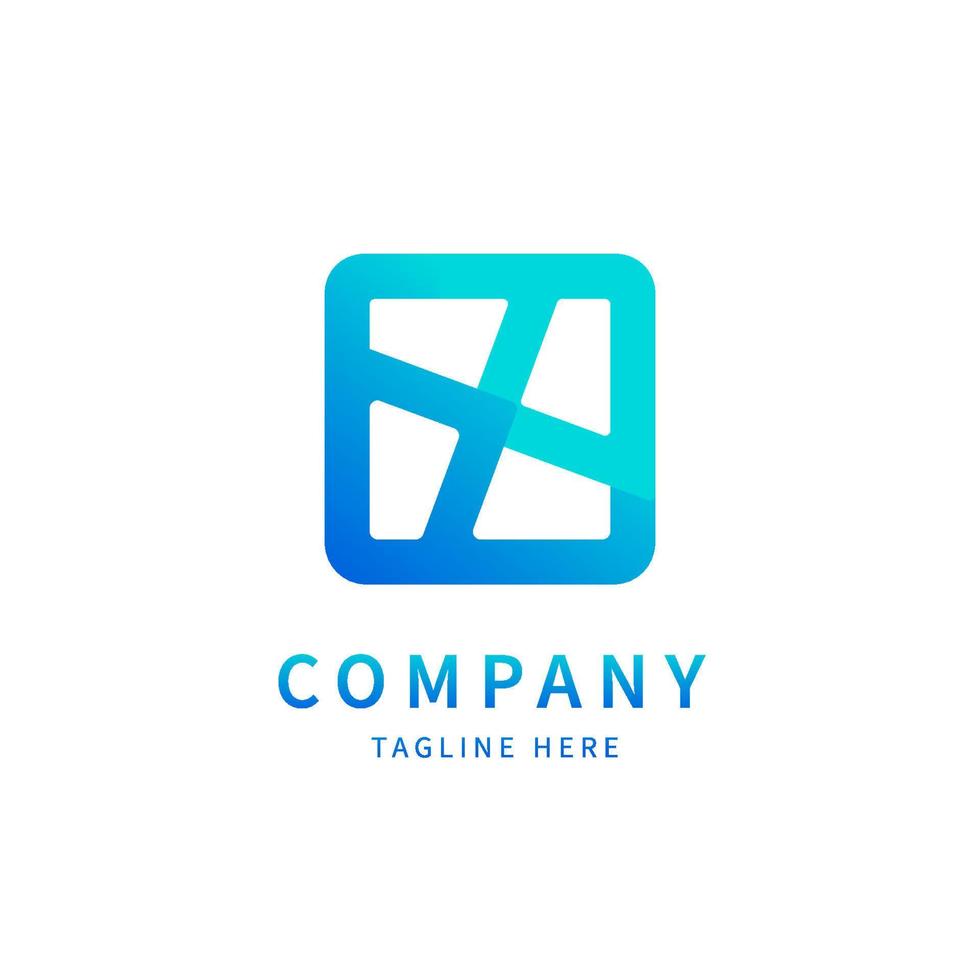 Abstract box logo. box flat design illustration in blue color icon vector