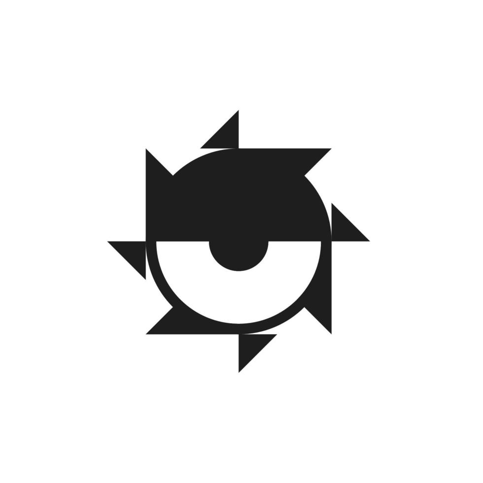 logotipo de ojo negro con ilustración de vector de forma redonda