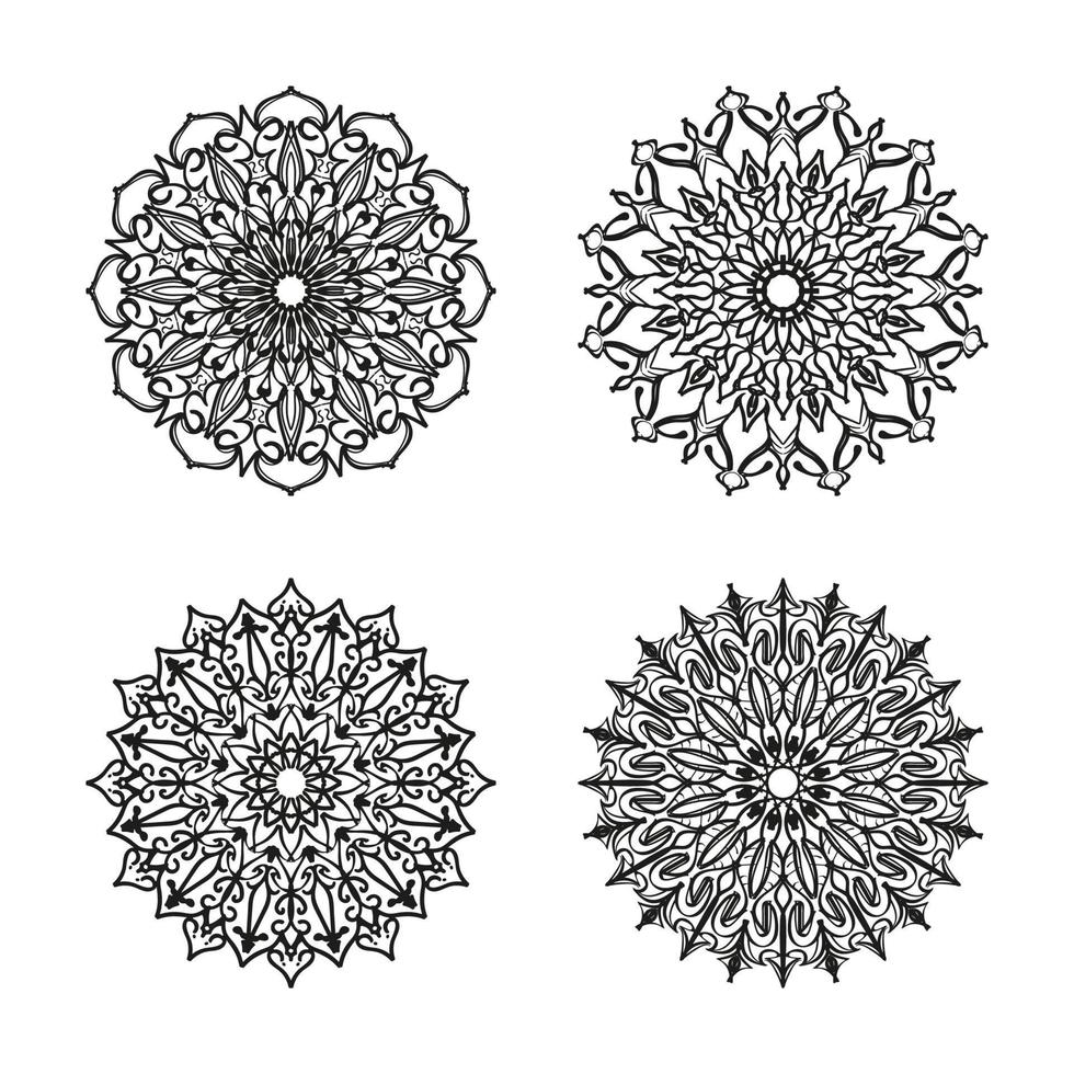 Collections Circular pattern in the form of a mandala for Henna, tattoos. Coloring book page. vector