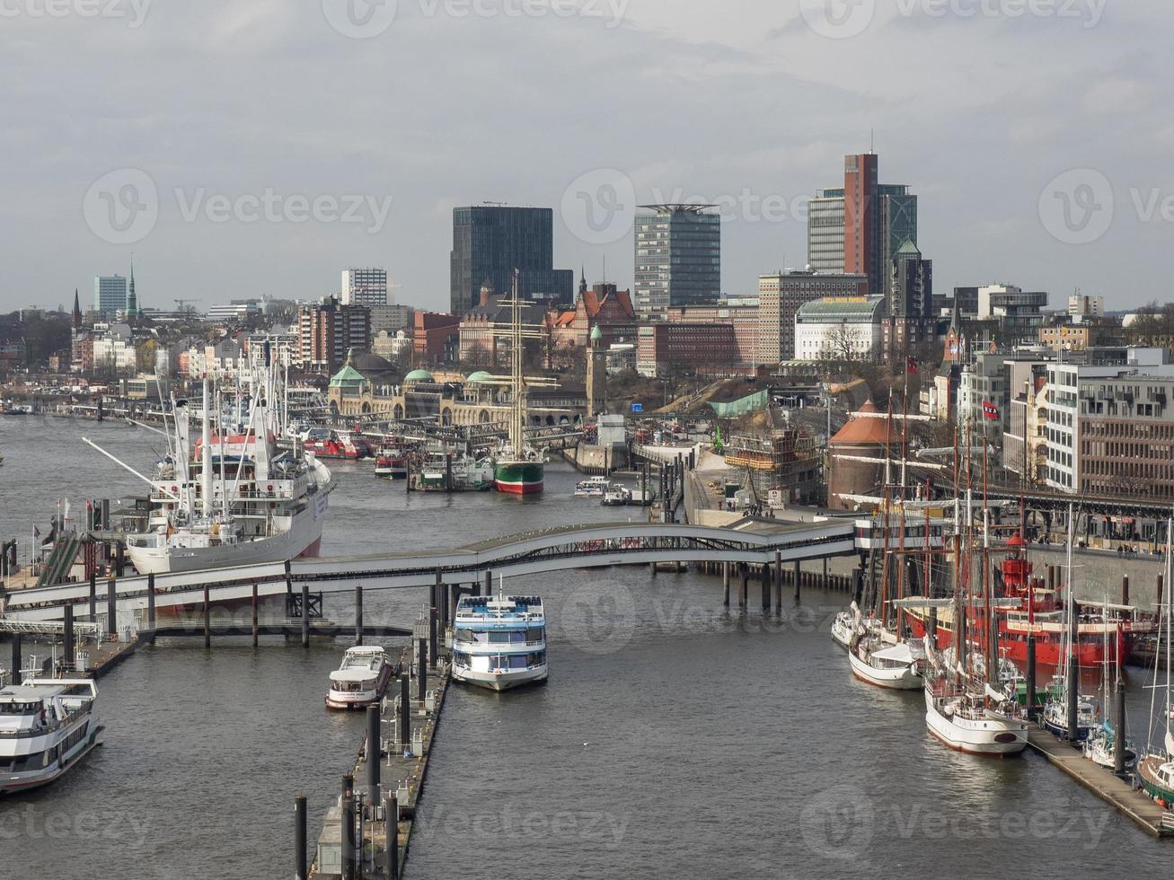 the city of Hamburg at the river elbe photo