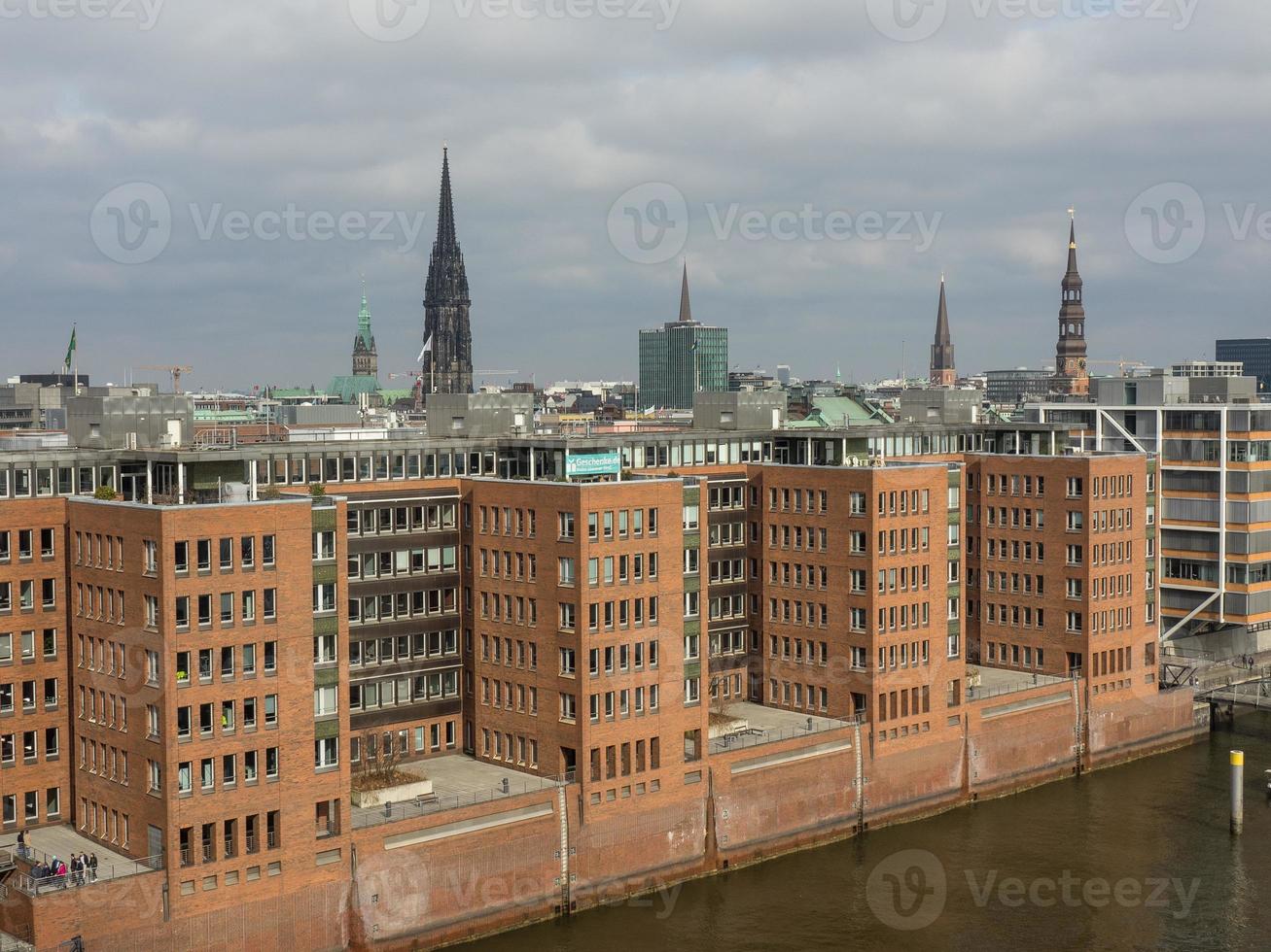 the city of Hamburg at the river elbe photo