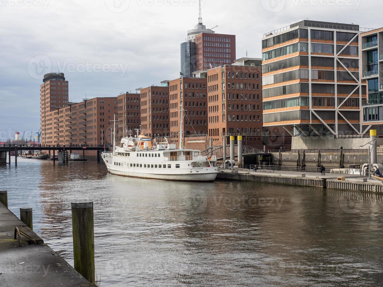 the city of Hamburg at the river elbe photo