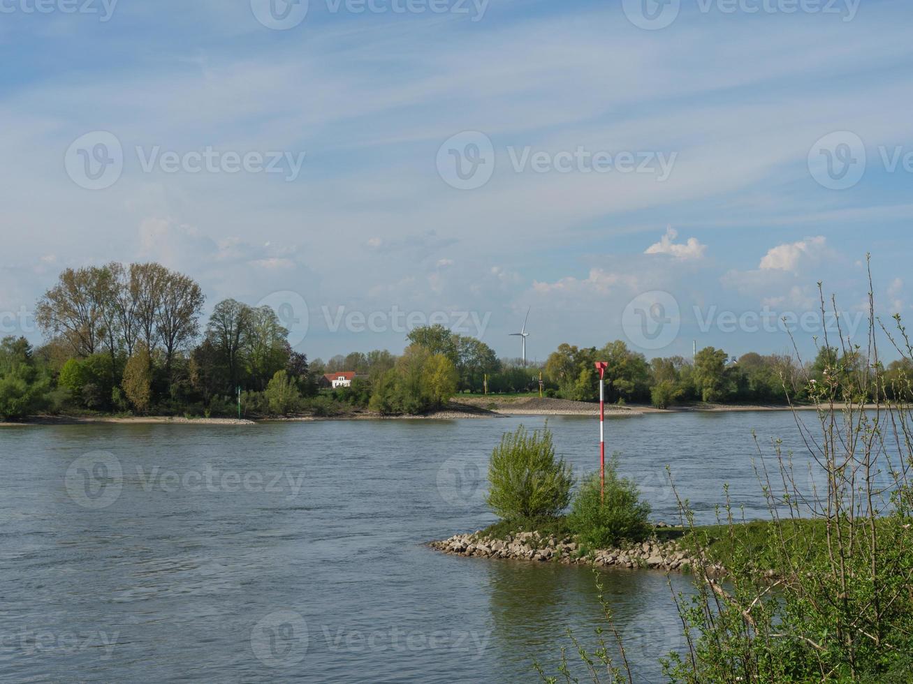 the river rhine and the city of Rees photo