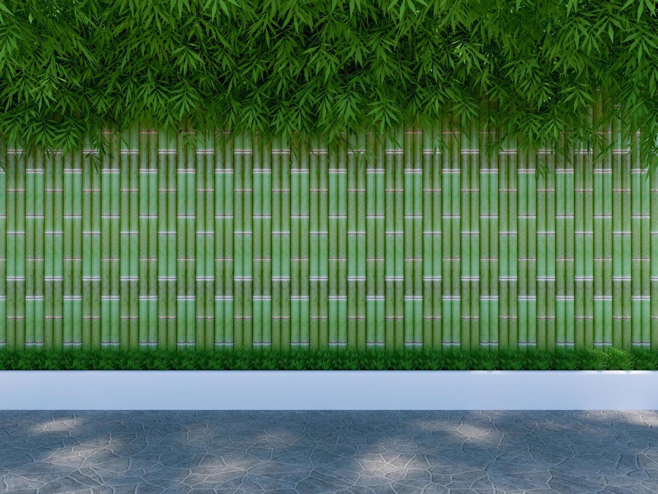 producto presentación fondo pared naturaleza bambú y hojas. clasificación 3d foto