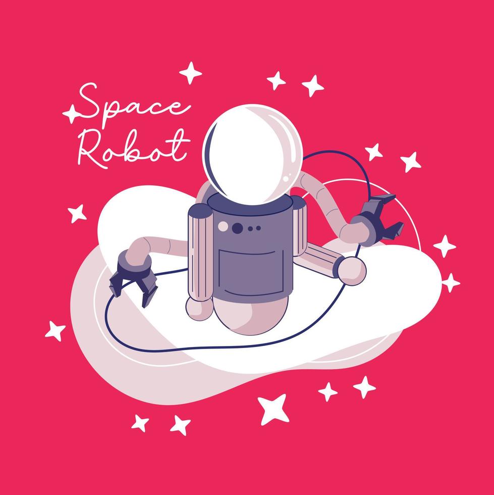 space, cosmonaut and galaxy cartoon style illustration vector