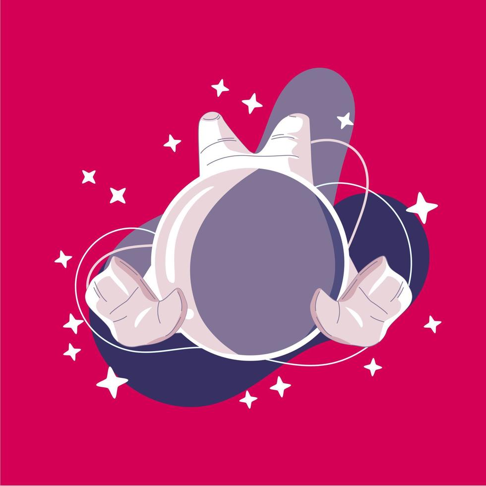 space, cosmonaut and galaxy cartoon style illustration vector