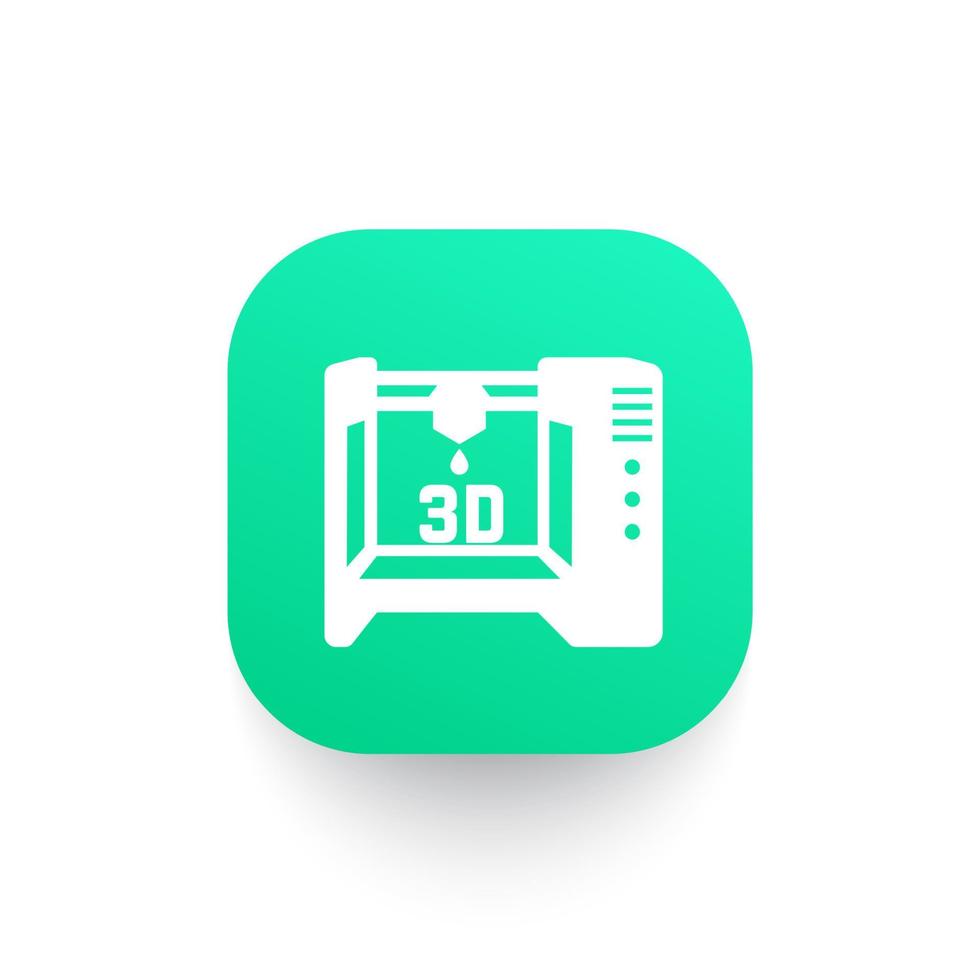 3d printer icon, vector symbol