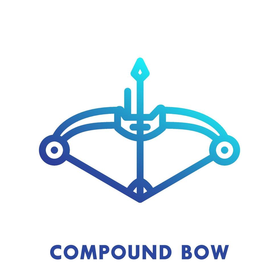 compound bow line icon, logo element vector