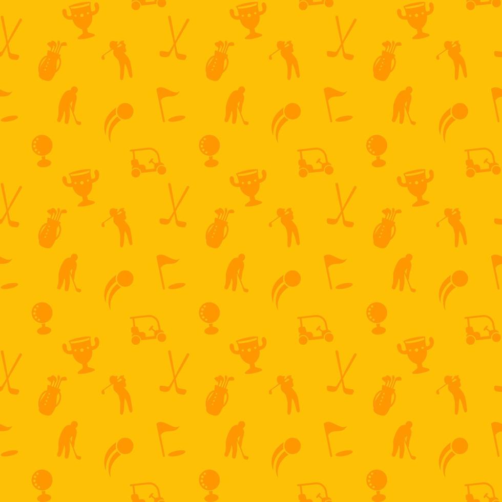 seamless pattern with golf icons, seamless background, golf cart, clubs, ball, golfer, golf bag, vector illustration