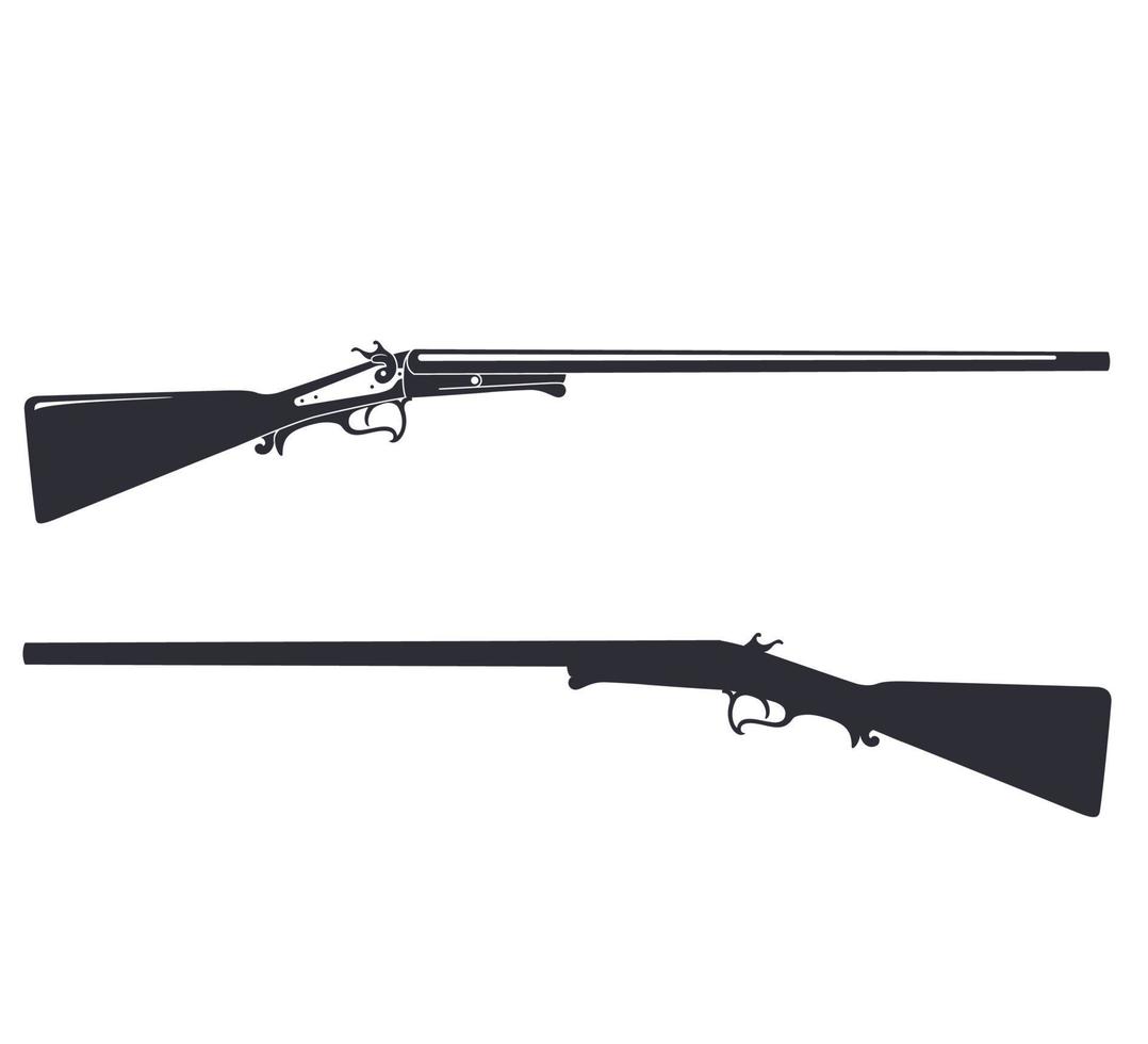 rifle de caza antiguo, aislado en blanco vector