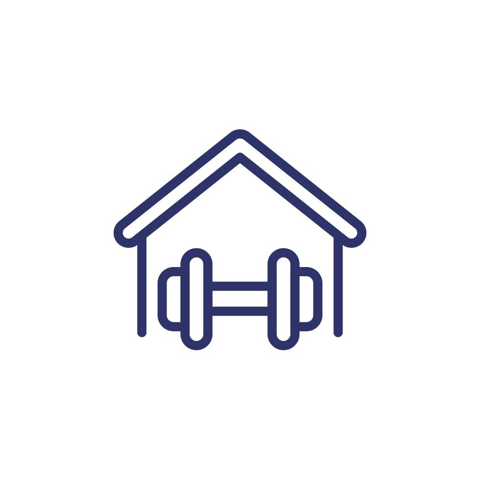 home workout, gym line icon vector