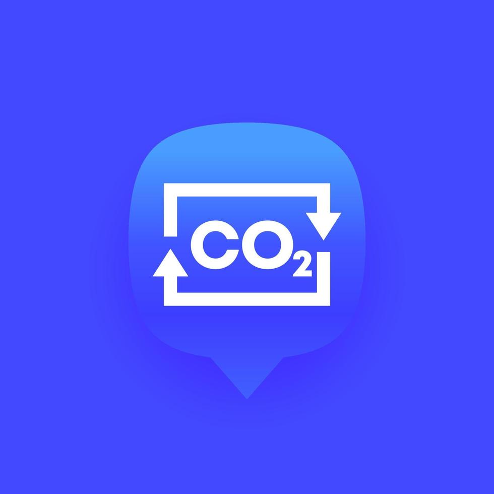 carbon dioxide, co2 gas icon for web vector