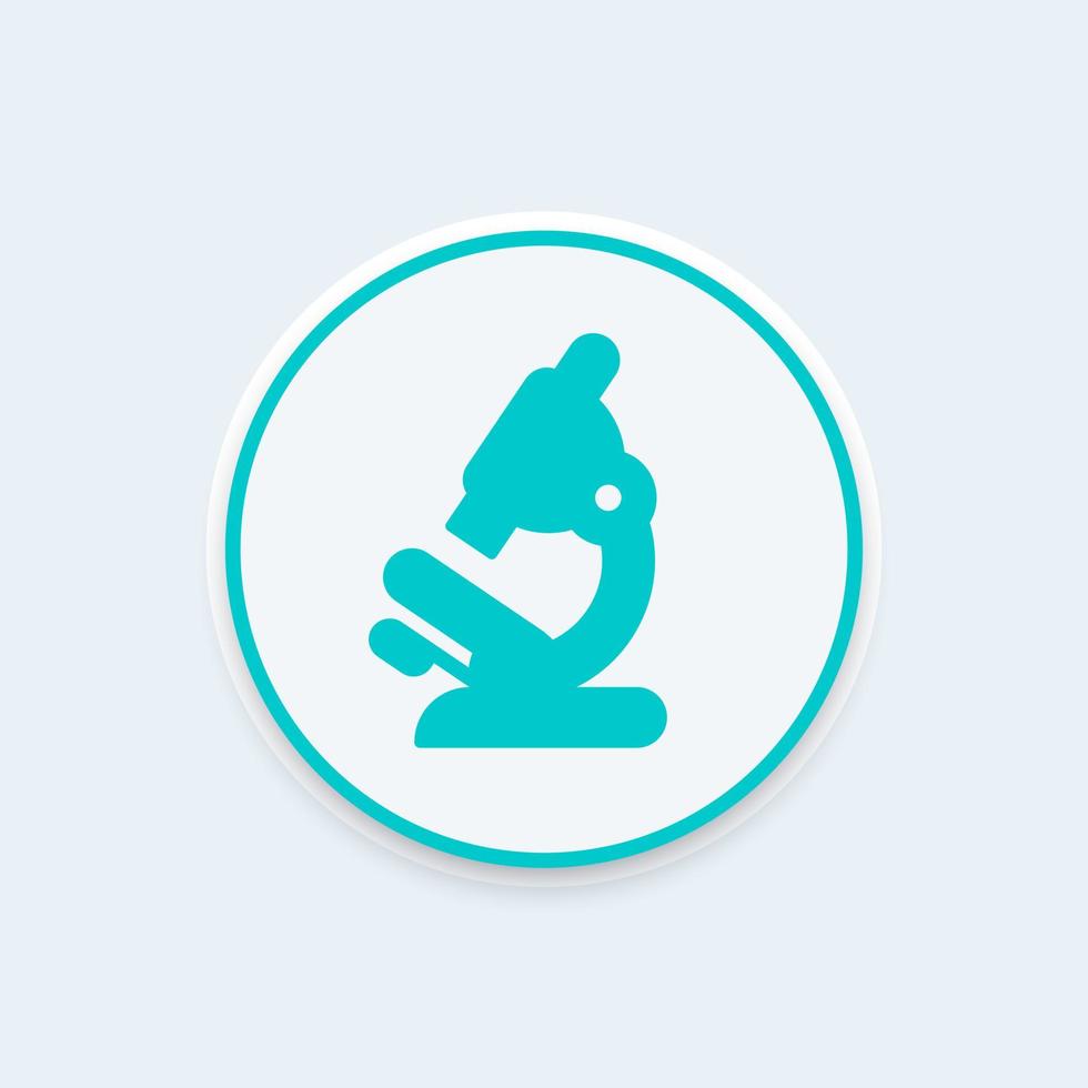 Microscope icon, lab research, laboratory, study, biotechnology, scientific experiment, vector illustration