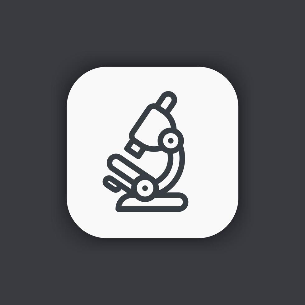 Microscope line icon, laboratory, study, biotechnology, lab research, experiment vector