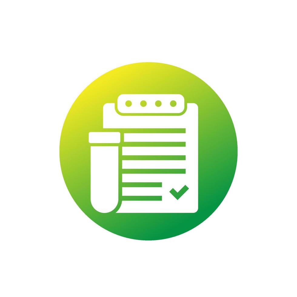 lab medical test results icon, vector