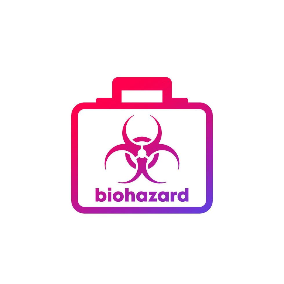 biohazard box, bag icon, vector