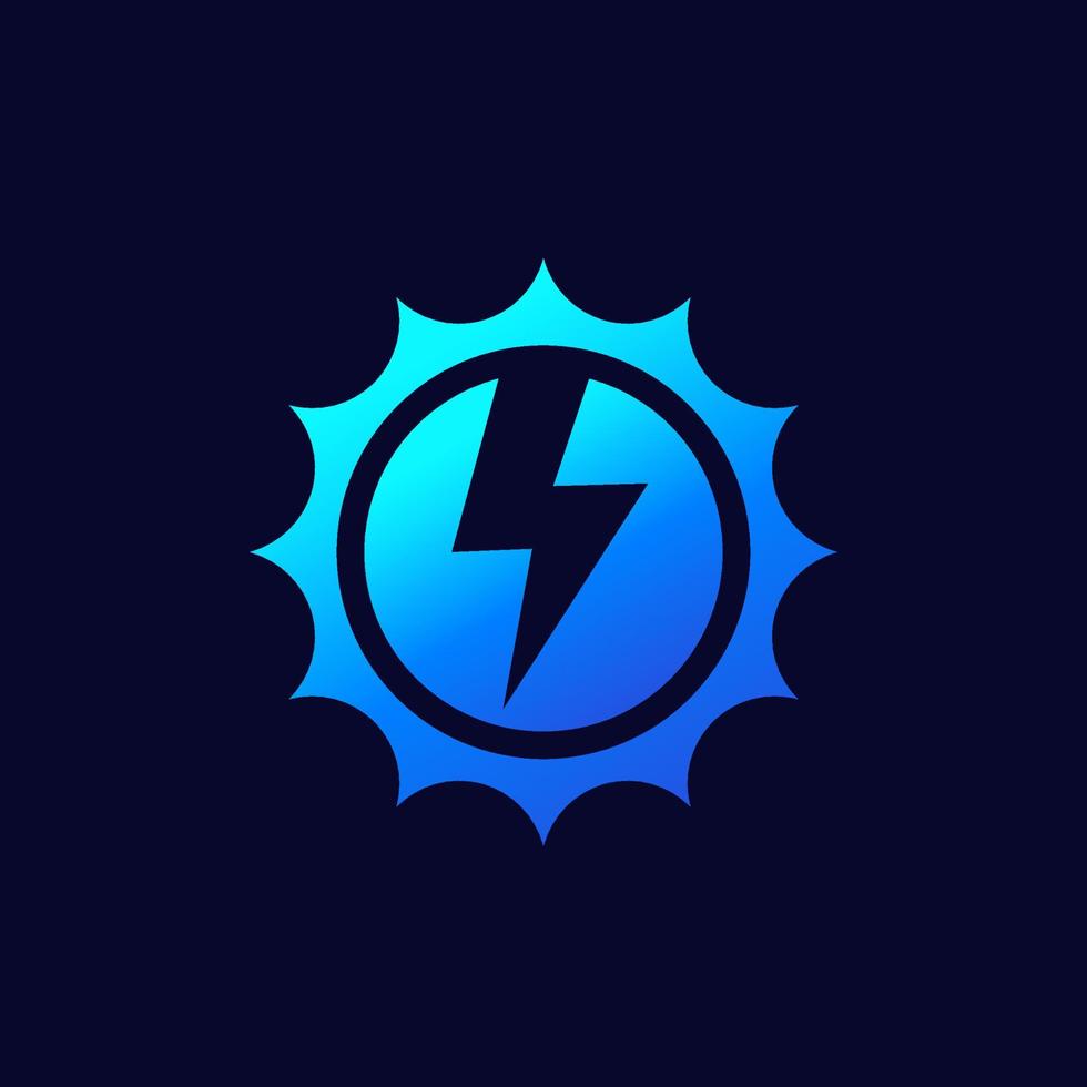 logotipo de energía solar, icono de vector