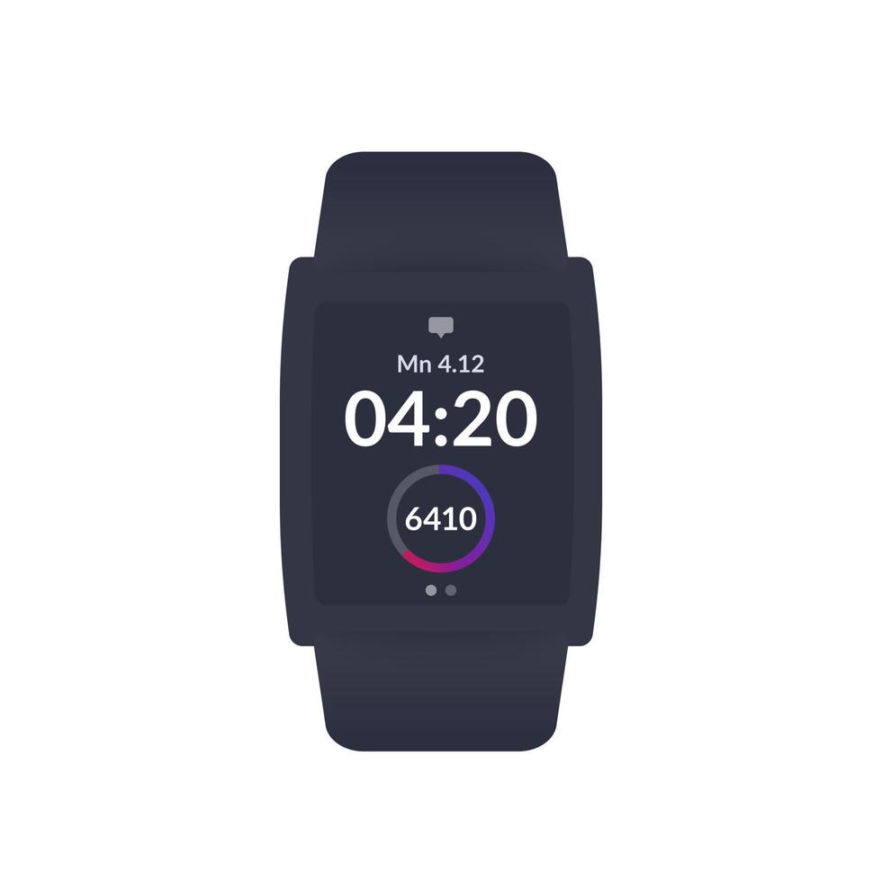 smart watch, activity tracker, step counter ui design, vector