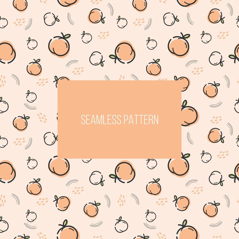 Peach vector seamless pattern