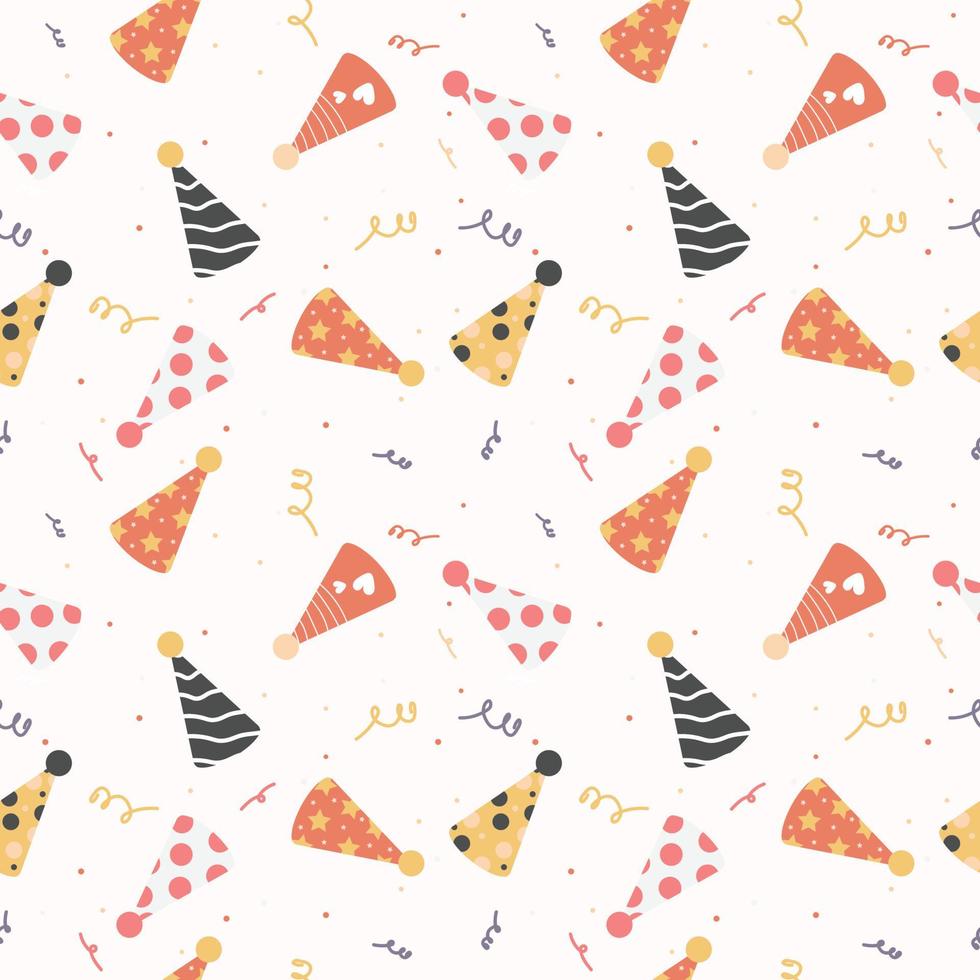 Festive seamless birthday pattern with multi-coloured hubcaps vector