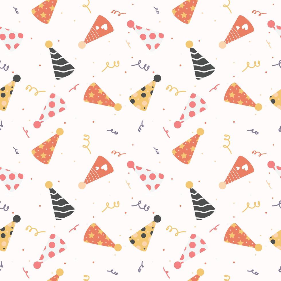 Festive seamless birthday pattern with multi-coloured hubcaps vector