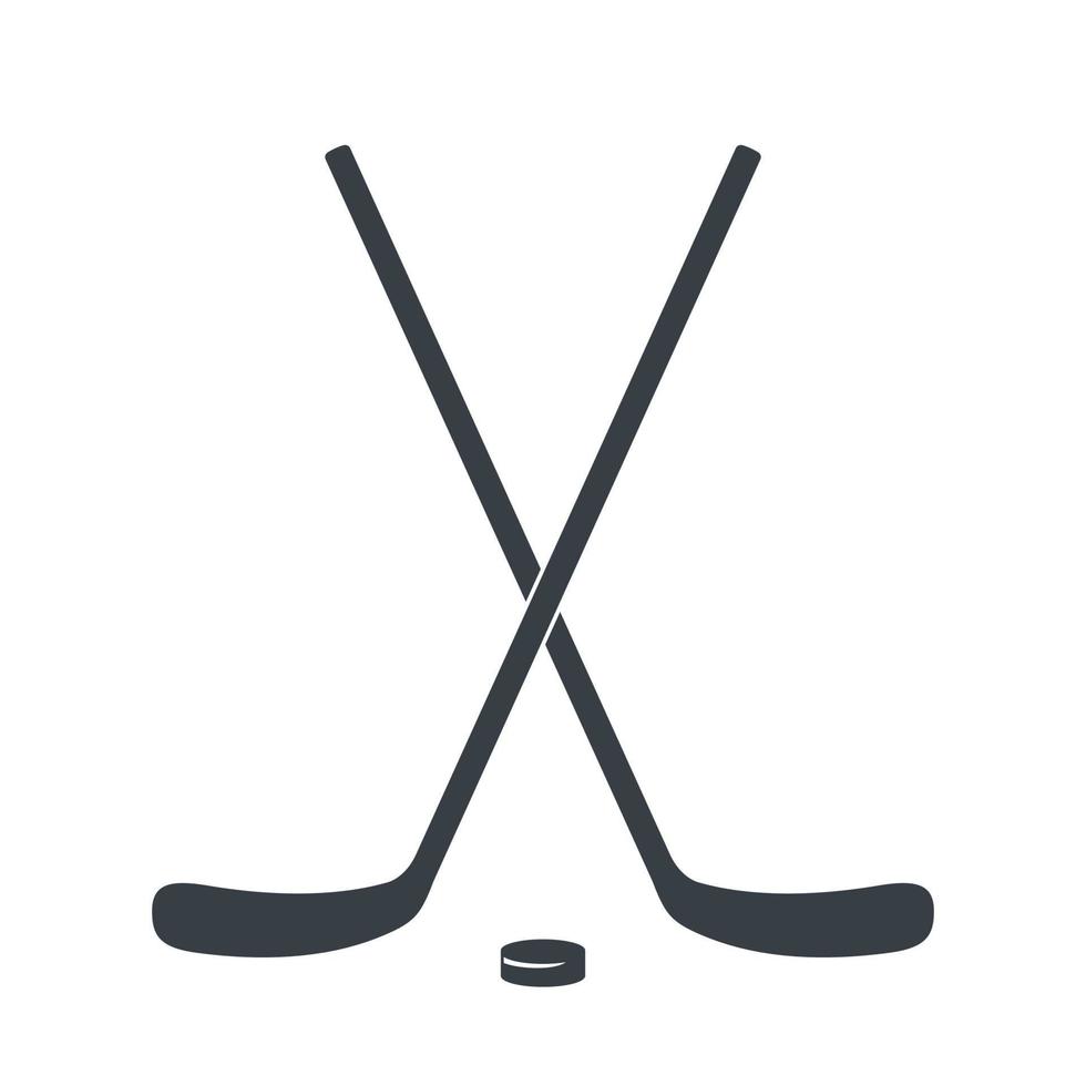 Crossed Ice Hockey sticks isolated on white vector