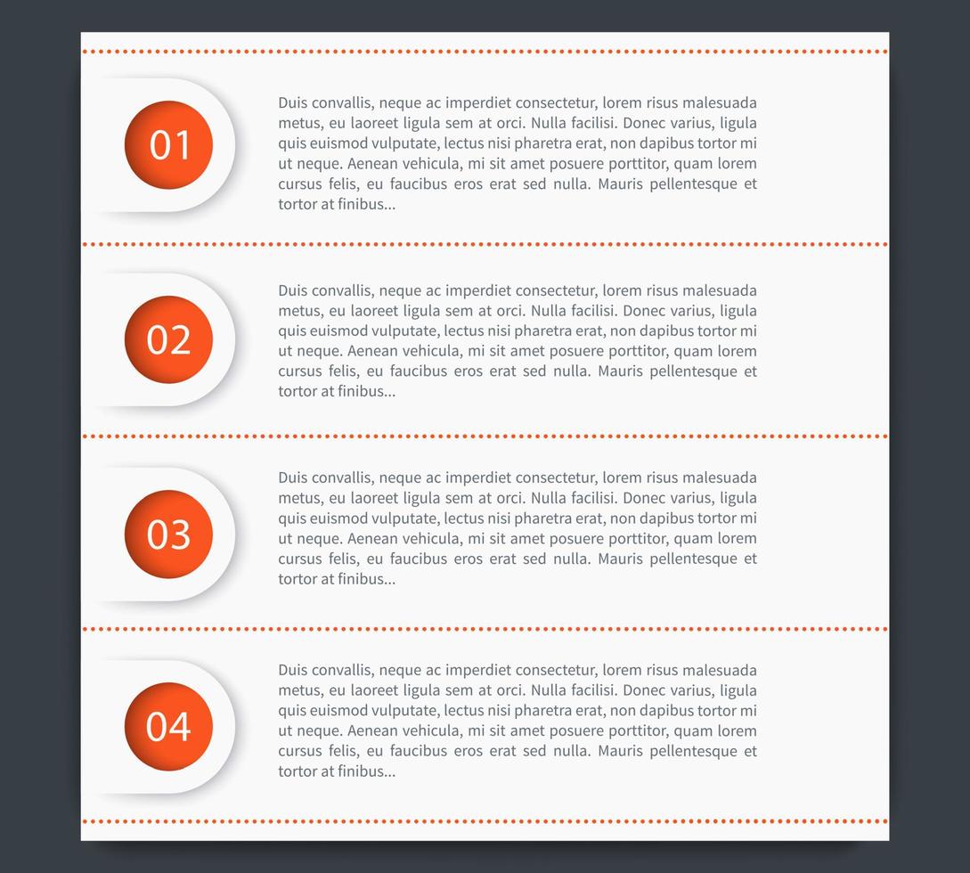 1,2,3,4 pasos, línea de tiempo, elementos infográficos, pancartas, etiquetas vector