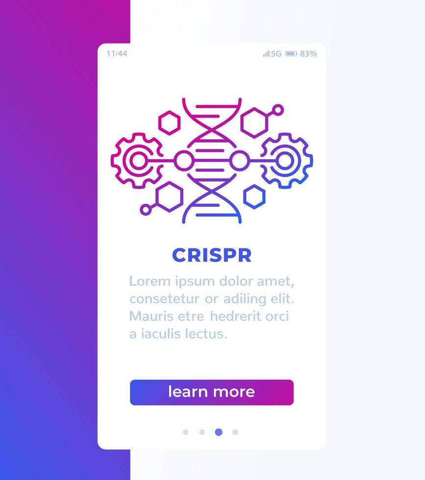 CRISPR, dna editing banner design with line icon vector
