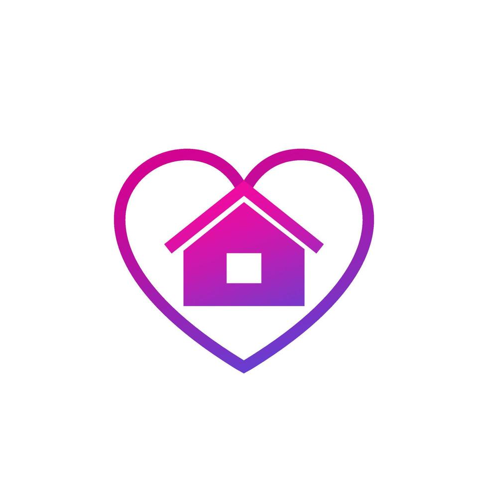 home and heart logo, vector design