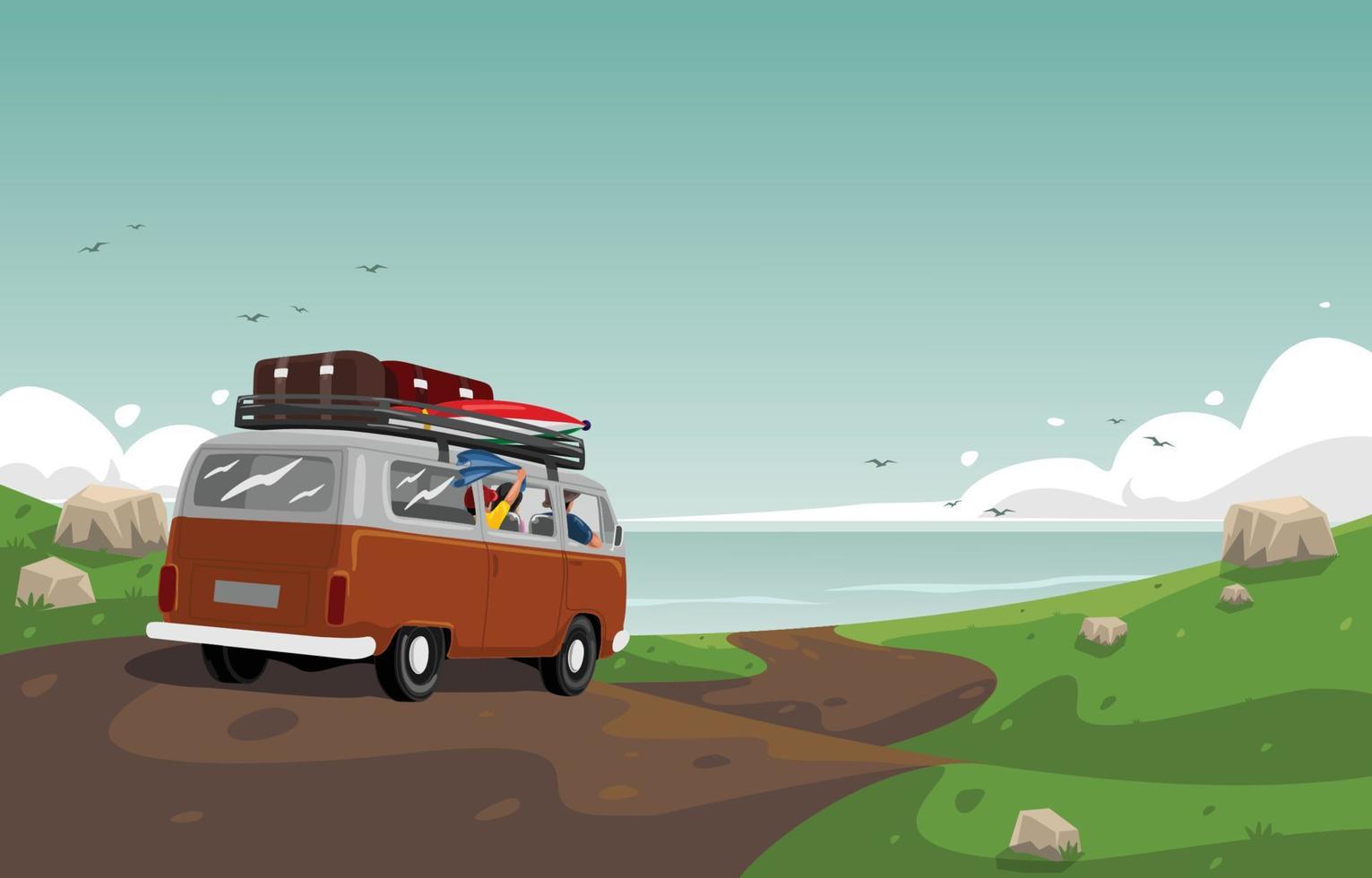 Family Beach Time vector