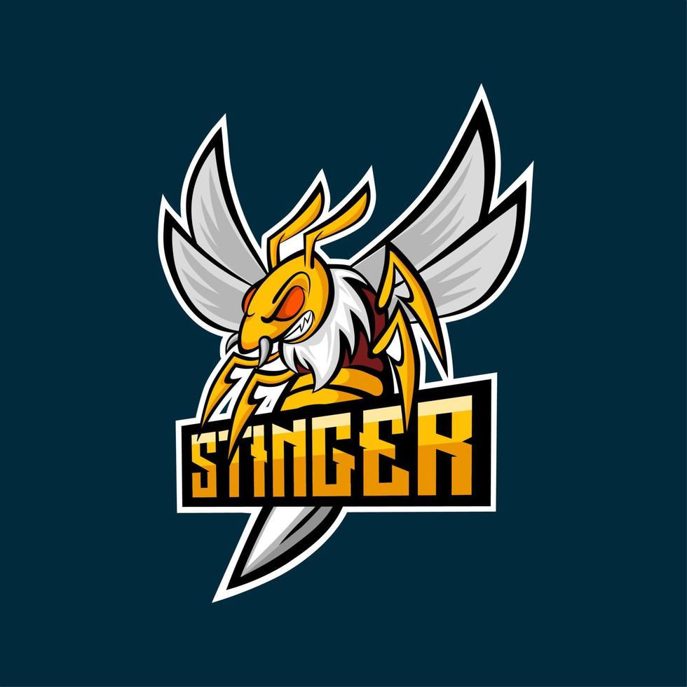 Hornet logo for game team esport. Wasp Mascot concept illustration vector. Suitable for Creative Industry, Multimedia. vector