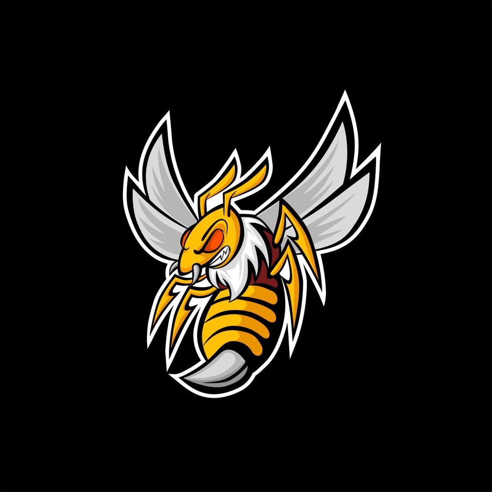 Hornet logo for game team esport. Wasp Mascot concept illustration vector. Suitable for Creative Industry, Multimedia. vector