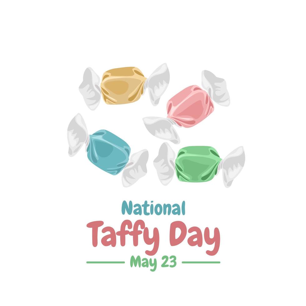 Vector illustration, salt water Taffy isolated on a white background, as a national Taffy day template.