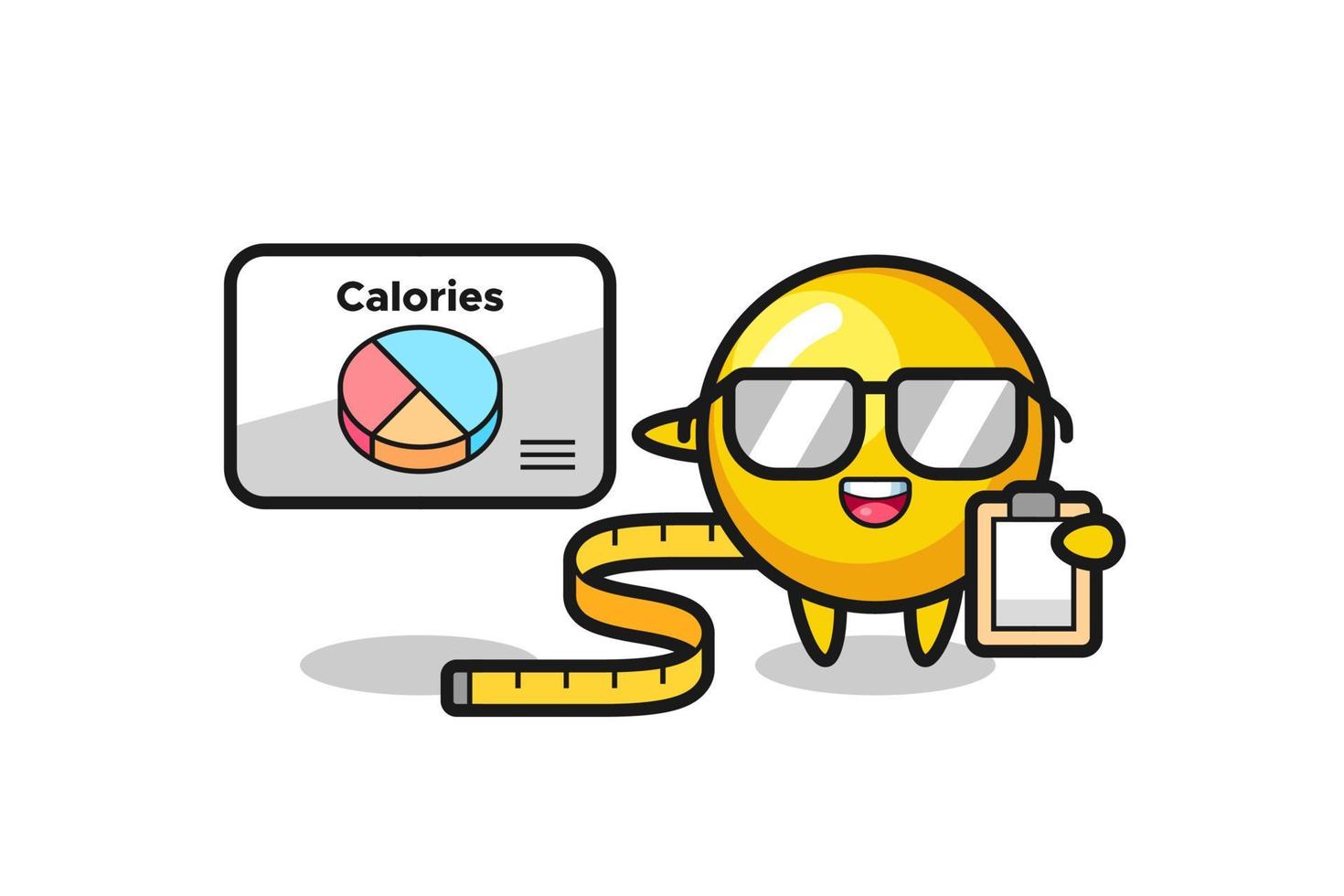 Illustration of egg yolk mascot as a dietitian vector