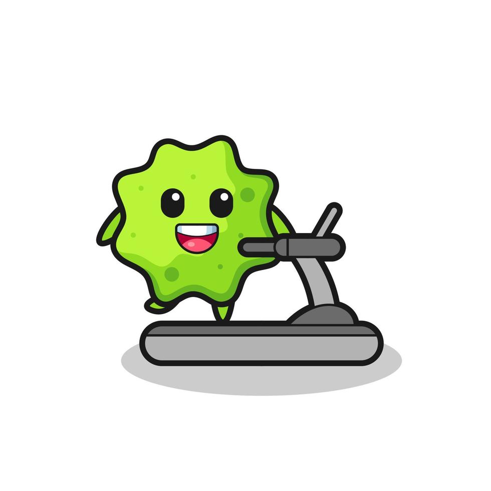 splat cartoon character walking on the treadmill vector