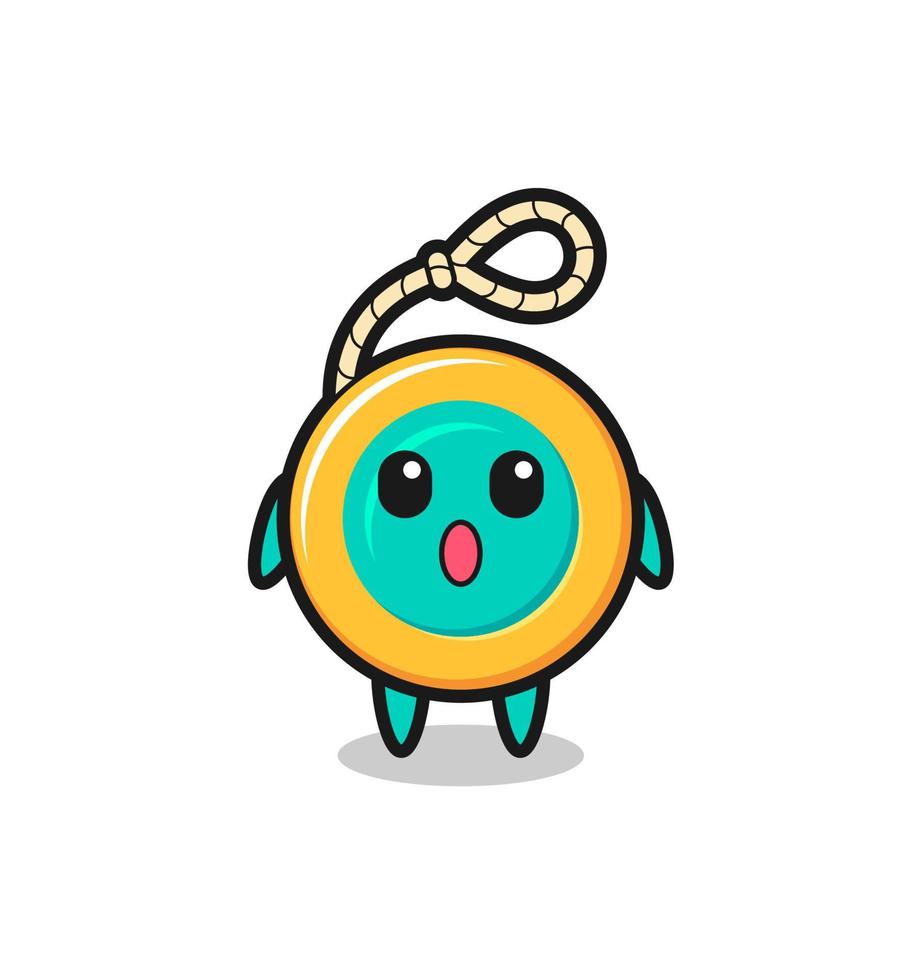 the amazed expression of the yoyo cartoon vector