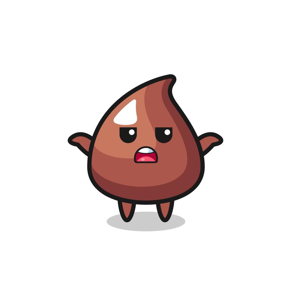choco chip mascot character saying I do not know vector