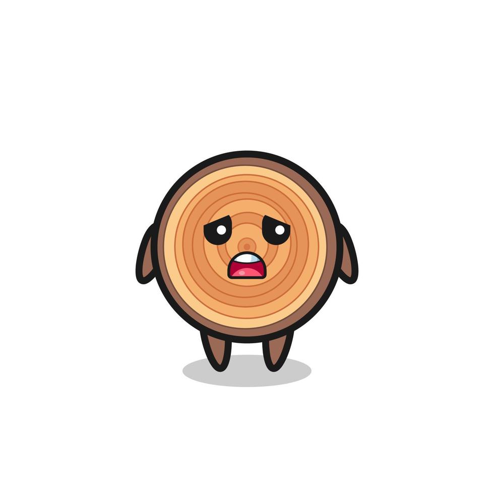 disappointed expression of the wood grain cartoon vector