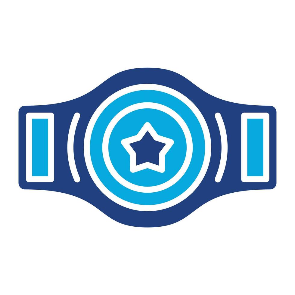 Champion Belt Glyph Two Color Icon vector